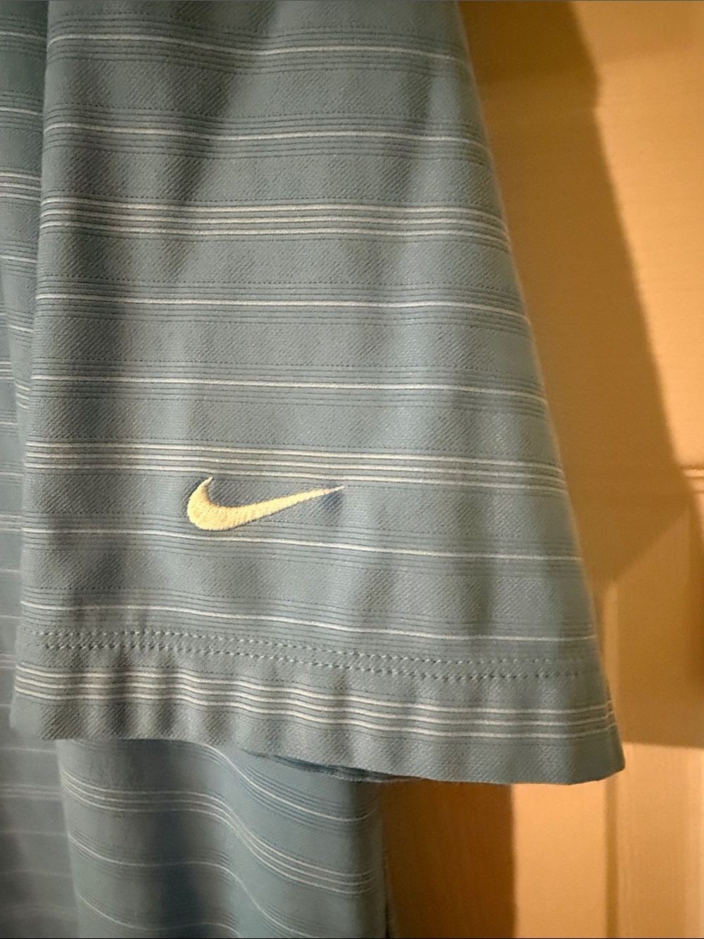 Nike Men’s Blue Striped Dri-FIT Polo - Picture 2 of 4